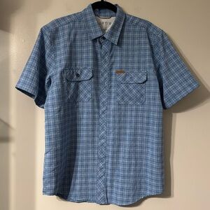 Orvis Blue Men’s Short Sleeve Button Down Shirt Size M